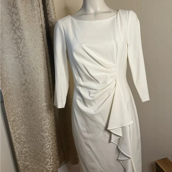 chinese dress ladies Jessica Howard Puff-Long-Sleeve Side-Tuck Buckle Dress MSRP $129  DGFOutlet